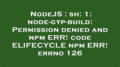 [Solved]-`npm run` giving permission denied-node. . Bin sh 1 npm permission denied